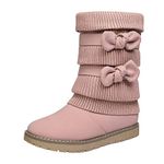 DREAM PAIRS Big Girl's Winter Snow Boots Faux Fur Lined Mid Calf Shoes Klove Pink Size 6 M US Big Kid