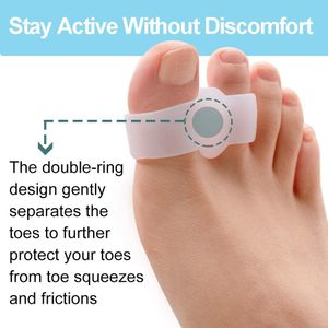 Welnove Bunion Corrector Toe Separators, 12-Pack – 2-Loop, White