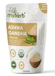 MYHERB 100% Pure Natural Organic Ashwagandha Powder || 227 Gm || Withania Somnifera || Ayurvedic Formula || Support for Stress-free Living- For Men And Women