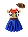 Toddler Girls Cowgirls Costume Halloween Party Dress Up with Cowboy Hat 2-6Years (6T)