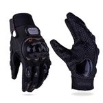 Yobbo Universal Orig Bike Riding Gloves for Men, Motorcycle Bike Racing Riding Gloves, Motorcycle Gloves (Black, L)