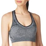 Hanes Sport Women's Seamless Racerback Sports Bra,Ebony Heather,Medium