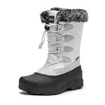 Women's Winter Boots Waterproof and Non-Slip Snow Boots for Women Warm and Cold-Resistant Furry Collar Outdoor Snow Boots Rain Boots，Rubber Outsole, Mid Calf Winter Walking Boots White Size 11