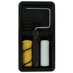 Coral 43102 Max Coat Paint Mini Roller Kit for Emulsion and Gloss, Black, 4 Inch 4 Piece Pack Set