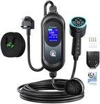 EVJUICION EV Charger Cable Type 2 to 3 Pin Plug 6M, 3.3kW 6-13A 3 Pin EV Charging Cable, Portable Electric Car Charger for up to 12H Delayed Start Charging with 2.4″ LED Screen, IP67 for EVs & PHEV
