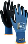 OX-ON Flexible Advanced 1902 Blue Work Gloves, Extremely Durable Safety Gloves, Secure Precise Grip, Protective, Versatile & Comfortable Work Gloves Men, Breathable Mechanic Gloves, 12pc, Size 11/XXL