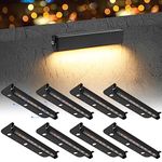 Kwinmyso 8-Packs 3W 7 Inch LED Hardscape Paver Lighting,12V AC/DC Low Voltage Retaining Wall Lights,LED Landscape Lighting,2700K Soft White Outdoor Step Light,50,000 Hours Lifespan-Black