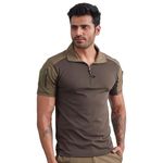 MOUNTMILLER Men's Solid Short Sleeve Ripstop Tactical Polo T-Shirt | Anti-Odor | Moisture-Wicking | Breathable | UV Protective| Ideal for Outdoor, Hiking & Trekking
