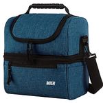 MIER Insulated Lunch Box Insulated Cool Tote Bag Lunch Kit for Men, Women, Double Deck Cooler (Ocean Depths, L)