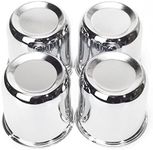 RTRHINOTUNING 4PCS 2.89" Push Through Wheel Center Caps Chrome Silver Truck Trailer Wheels Hub Caps for 2.89in Center Hole 2.91in Tall