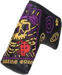 Big Crazy Golf Headcovers, Blade Putter Cover, Putter Cover with PU Leather, Waterproof Putter Cover Blade, Golf Head Covers, Putter Headcover, Magnetic Putter Cover Golf Gift(Skull Putter)