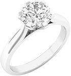 Dazzlingrock Collection IGI Certified 2.00 Cttw Round White Diamond Classic Simple Solitaire Engagement Ring for Her 2 CT, 18K Solid White Gold, Size 6.5