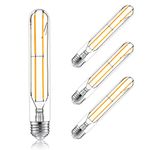 SD Light T10 Led Bulb,6W Dimmable 7.3Inch Long Tubular Light Bulb 3000K Warm White,60Watt Incandescent Bulb Equivalent,600lm,Clear Glass,E26 Medium Base Lamp Bulb for Desk Lamp,Pendant Lights(4-Pack)