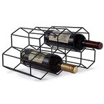 FOMANSH Countertop Wine Rack - 7 Bottle Holder for Wine Storage, Freestanding Wine Rack for Wine Cellar Bar Cabinet, Metal Tabletop Wine Holder with Modern Design,Stand Wine Rack for Kitchen