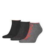 Calvin Klein 3-Pack Logo Sports Trainer Socks, Grey Melange/Red One Size Grey