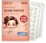 Acne Patches for Face - Hydrocolloid Bandages (108 Count) Pimple Patches for Face in 2 Universal Sizes, Acne Spot Treatment Care for Face & Skin Spot Patch Conceals Zits, Acne and Blackheads