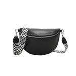 Crossbody Fanny Packs Sling Bags Women, Fashionable Belt Bag Waist Packs with Wide Strap (Black)