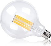 Bonlux Dimmable Globe Light Bulbs, Large Clear Bulb Edison Screw ES LED Filament Bulb G125 E27, 8W Vintage Retro Decorative lamp Energy Efficient Warm White 2700K