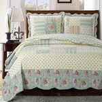 Annabel California-King Size, Over-Sized Coverlet 7pc Bedding set, Luxury Microfiber Printed Quilt by Royal Hotel