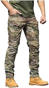 Military Cargo Pants for Men Hiking Fishing Security Stretchy Lightweight Breathable Hot Weather Work Construction Camouflage Flexcamo - Tactical Waterproof Pant Camouflage M L
