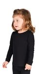 Lilax Baby Girls' Basic Long Sleeve Round Neck T-Shirt - Black - 6-9 Months