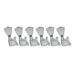 Musiclily Pro 6 inline Guitar Tuners Tuning Pegs Keys Machine Heads Set for Fender Strat Tele Electric Guitar, Tulip Button Chrome