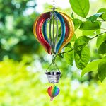 DREAMSOUL Hot Air Balloon Wind Spinners, Hanging Wind Spinners Indoor Outdoor 3D Metal Wind Spinner for Yard Garden Decorations