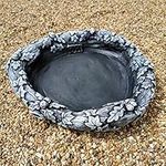 Garden Ornaments & Accessories Round Acorn Ground Bird Bath or Replacement Top Black and White