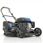 Hyundai 17" / 43cm Self-Propelled Petrol Lawnmower, 139cc 4-Stroke Engine, 4-in-1 Mulching, Rear & Side Discharge, 40L Grass Bag, Steel Deck