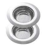 Kitchen Sink Strainer 2 Pack, 4.5 Inch/11.5cm Stainless Steel Sink Drain Strainer Kit Food Catcher for Kitchen Sink