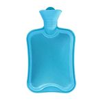 ROIMOE Hot Water Bottle Classic Rubber 2L Large Premium Hot Water Bag for Pain Relief Great Gift for Women Girls (Blue)