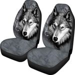 HUGS IDEA Vehicle Seat Cover 3D Wolf Animal Car Interior Decor Universal Fit Pet Cushion Protector Case Only 2