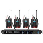 D Debra Audio PRO ER-202 UHF Dual Channel Wireless in Ear Monitor System with Monitoring Type for Stage, Receiver for Studio, Guitar, Band Performance (Dual Channel, 4 Bodypack)