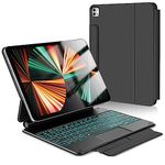 LAMA Magnetic Keyboard Case for 10.9 inch iPad Air 5th 2022/Air 4th 2020 and iPad Pro 11 inch (4th/3rd/2nd/1st Gen) With 7 Color Backlit Laptop Style Keys& Multi-Touch Trackpad, Auto Sleep/Wake, BK