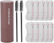 Eyebrow Stamp Stencil Kit, Waterproof Brow Stamp Shaping Kit Symmetrical Quick for Makeup(Dark brown)