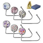 BEAVOING Set of 6 Purse Hooks,Purse Hooks for Table, Mixed Pattern Table Hanger for Women &Girl Gift