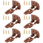 6pcs Drawer Track Guide Kit, Plastic Drawer Guides for Kenlin Rite Trak I, Brown Replacement Drawer Slides Guides Repair Kit for Center Mount Drawer, Dresser, Bedside Table