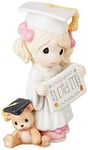 Precious Moments 173014 I Did It Graduation Girl with Teddy Bear Bisque Porcelain Home Decor Collectible Figurine