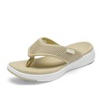 DREAM PAIRS Women's Beige Arch Support Soft Cushion Comfort Flip Flop Thong Sandals Size 8.5 M US Breeze-2