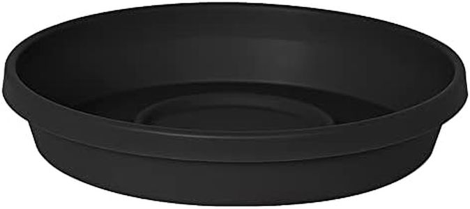 Bloem Terra Pot Round Drain Saucer: 16" - Black - Tray for Planters 11-16", Matte Finish, Durable Resin, Ribbed Bottom, for Indoor and Outdoor Use, Gardening, Planter Not Included