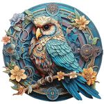 KAAYEE Wooden Jigsaw Puzzles-Wooden Puzzle Adult Unique Shape Advanced Wise Owl Wooden Jigsaw Puzzle for Adult,Family Puzzles 11.7 * 11.3 in 263 pcs