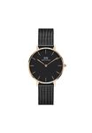 Daniel Wellington Stainless Steel Classic Petite Analog Black Dial Women Watch-Dw00100201, Black Band