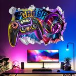 decalmile Large 3D Game Wall Decals Gamer Controller Video Gaming Joystick Wall Stickers Teenagers Boy Bedroom Playroom Wall Decor