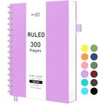 RETTACY A5 Notebook,Wirebound Colorful Spiral Notebooks 300Pages /150 Sheets for Writing,100gsm College-Ruled Paper, PVC Hardcover, for Women Men Work Office School,14.5 x 21cm - Purple