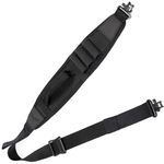 HUNTPAL 2 Point Gun Sling 12 Gauge Shotgun Sling with 3 Shell Holders, Quick-Grab Handle and Metal Swivels, Neoprene Padded 1.25 inches Wide Nylon Webbing Anti-Slip Quick Adjusting Gun Strap