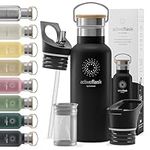 Stainless Steel Water Bottle with Straw, Infuser & 3 Lids: 1 & 0,5L Leak-Proof Vacuum Insulated ACTIVE FLASK Drinking Bottles Hot Cold: Double Walled Outdoor Drink Thermo Mug Tea Coffee Sport Gym Bike