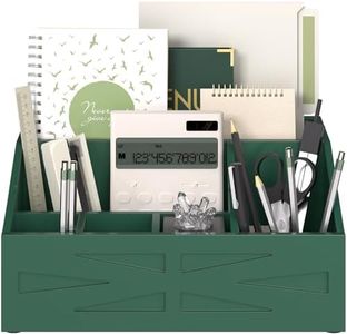 BELO VALE Wood Mail Organizer Countertop,Farmhouse Desk and Kitchen Countertop Storage, Letter Sorter, Desk Mail and Bill Organizer, Desktop File and Paper Holder (Green)