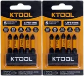 KTOOL Impact Driver Bit Set 10 Pack - #2 Phillips 2 Inch Shockproof Bits, Magnetic S2 Steel Heavy Duty Torsion Design Power Screwdriver Bits with Hex Bit Holder Rack