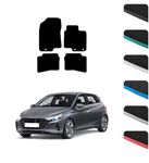GCM - Car Floor Mats for Hyundai i20 2015-2020 Full Coverage Floor Protection - Anti Slip & Fit Car Mat with Clips Easy to Clean Car Carpet for All-Weather- Black Edging, Carpet