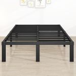 DUMEE Metal Platform Bed Frame Queen Size Heavy Duty 14 Inch No Box Spring Needed with Storage, Steel Slats Mattress Foundation, Reinforced Support Noise Free, Black